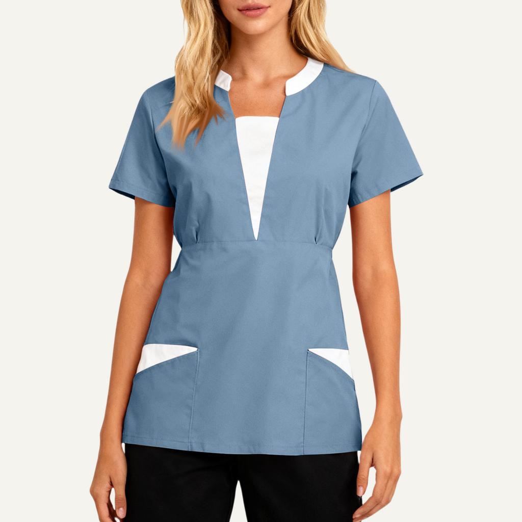 Women's Loose And Comfort V-Neck Casual  Work Clothes Top Short Sleeve Shirt