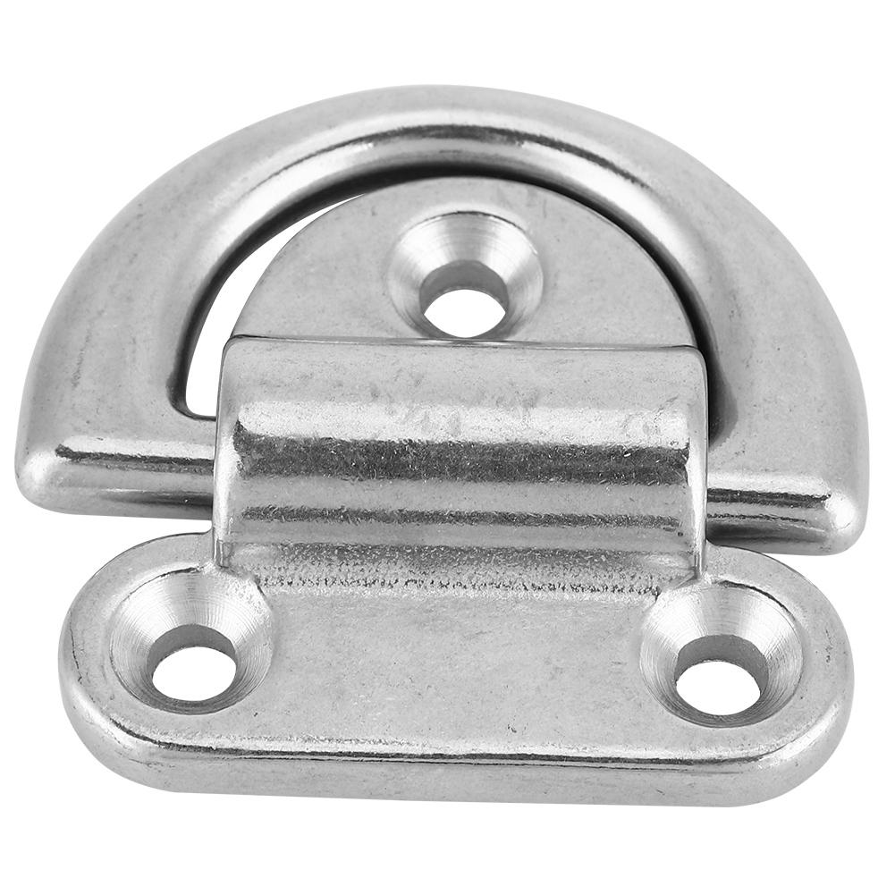 316 Stainless Steel Boat Folding Pad Eye Lashing D Ring Tie Down Cleat (4 Pcs 8mm)
