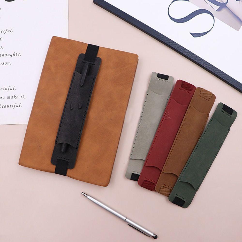 Supplies Adjustable Notebooks Pen Holder Leather Elastic Notebooks Pencil Sleeve Office Detachable Planners Pencil Pouch