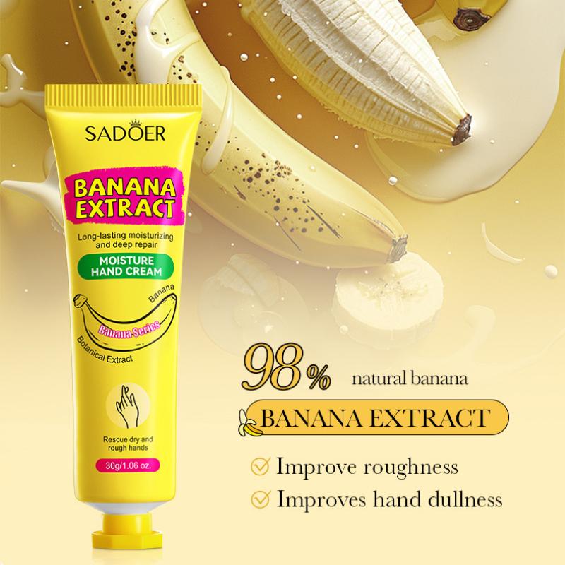 Banana Water Hand Cream 30g SADOER Moisturizing Anti-Dry and Cracking Autumn and Winter Hand Cream