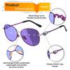 Feisedy Polarized Discoloration Sunglasses for Women Fashion Sunglasses Cool Elegant Jewelry Frame UV Protection UV400 Cut Small Face Outdoor Travel