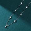 925 Sterling Silver Inlaid Zircon Flower Necklace for Women Exquisite Sweet Wedding Jewelry Accessories Gifts