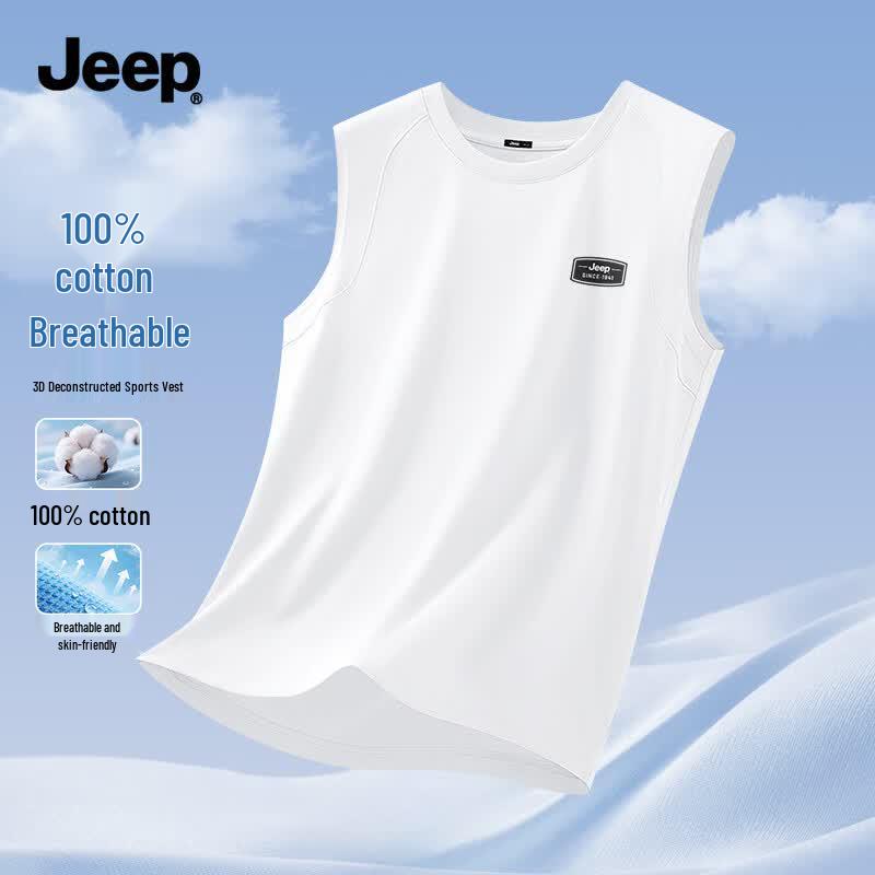 JEEP Men s Loose Fit Summer Cotton Tank Top XL
