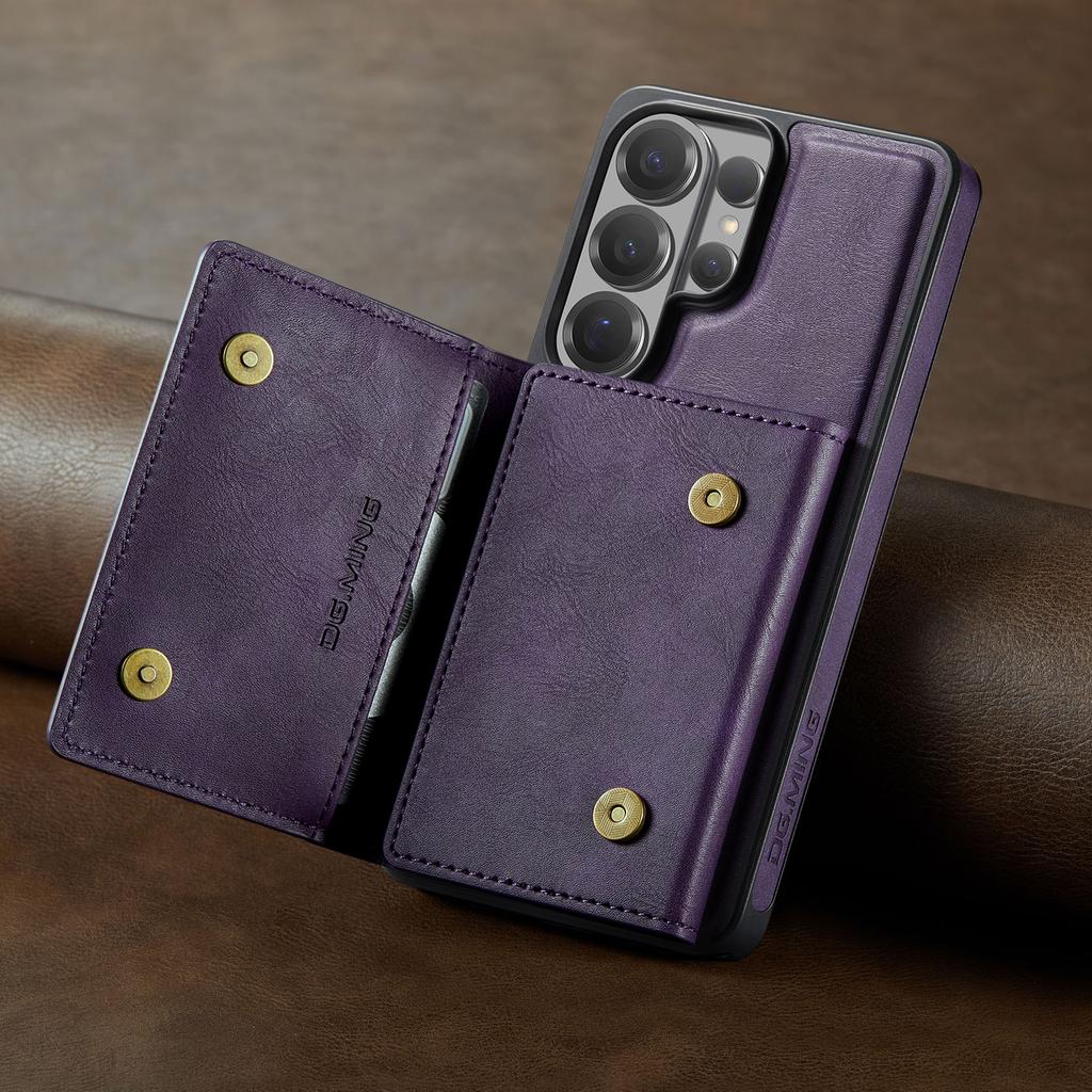 Luxury 2 In 1 Magnetic Leather Wallet Cards Solt Case for Samsung S26 Ultra S25 FE S24 S23 S22 S21 for Magsafe Shockproof Cover