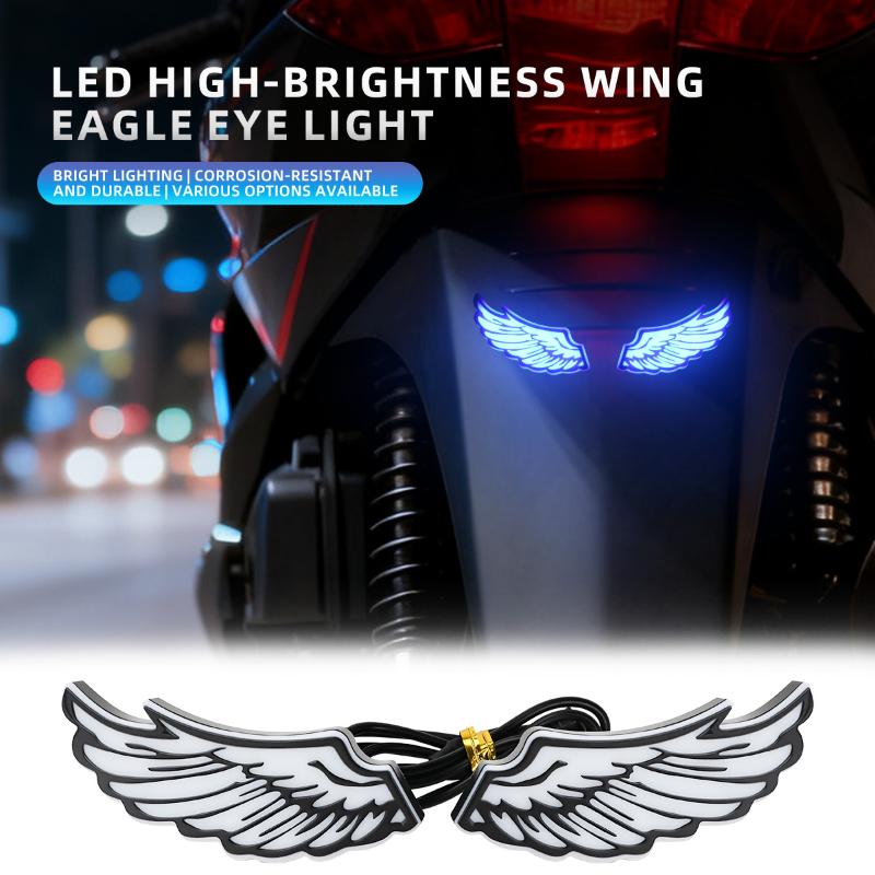 Motorcycle Led Wing Shape Eagle Eyes Light Rear Tail Lamp Decorative Light Creative Flashing Indicator Blinker Signal Light