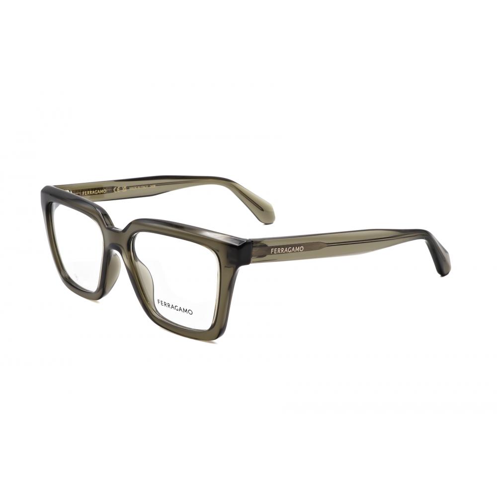 Salvatore Ferragamo Ferragamo Unisex 52 Mm Green Opticals Transparent Khaki