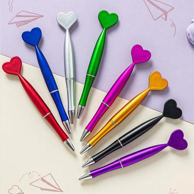 Heart-shaped Plastic Ballpoint Pen - Student Stationery Gift with Customizable Logo