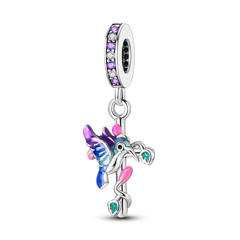 Original 925 Silver Easter Charms Angel Zircon Cross Beads Pendants Fit Original Bracelets For Women DIY Jewelry Gift