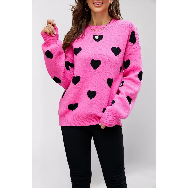 DICFY Women's Fashion Casual O-Neck Long Sleeve Autumn Winter Loose Sweaters