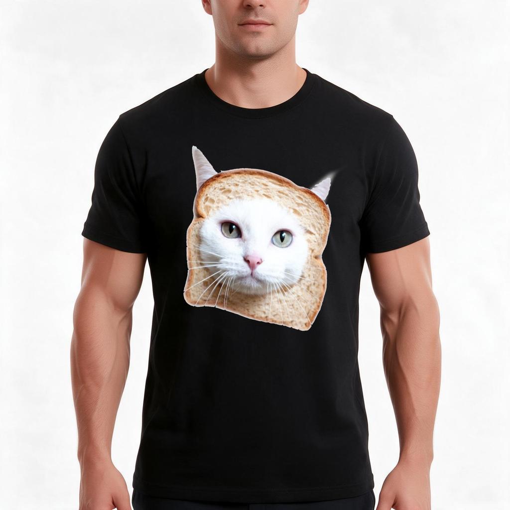 Bread Cat Tshirt Summer Casual Cotton Tee Oversized Streetwear Tops Vintage Graphic Print Loose Fit Short Sleeve
