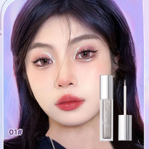 GECOMO Offizieller Authentischer Streamer Brillant Lidschatten Perlglänzend Glitzer Flake Aufhellend Hochglänzend Seidenraupe Flüssiger Lidschatten (101# Galaxy Star Di