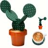 6-delige Groene Cactus Drankonderzetter Set met Bloempot Opbergrek, Decoratie voor Huis/Bar, ideaal voor diverse vakantiecadeaus