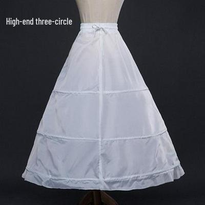 Elastic Waist 3-Hoop Crinoline Petticoat - Extra Large Puffy Wedding Dress Underskirt with Bones