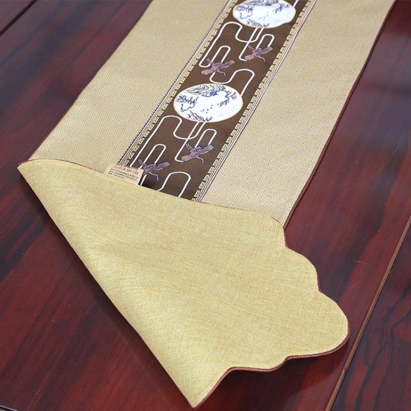 New Chinese Style Table Flag Modern Minimalist Zen Style Waterproof Tea Mat Long Tea Table Fabric Art Tablecloth