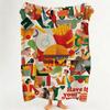 Food B Burger K King Throw Flannel Throw Blanket Suitable for Sofa Living Room Bedroom