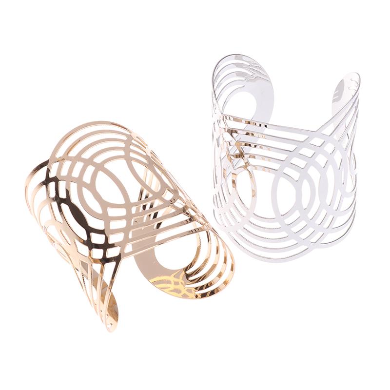Chunky Wide Metal Bracelets For Women Open Cuff Exaggerated Cuff Bangles Trend Charm Arm Jewelry  Gifts