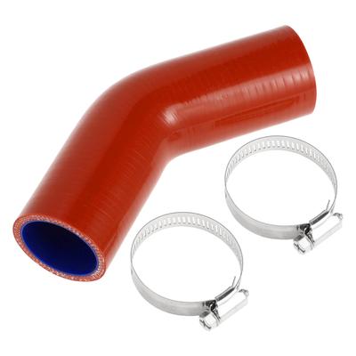 X AUTOHAUX 1 Set 40mm/1.57" ID 90mm/3.54" Length 45 Degree Red Blue Car Silicone Hose Clamp Hose Universal