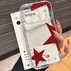Minimalist Red Star Transparent Phone Case For iPhone 17 16 15 14 Plus Pro Max 12 11 13 X XS XR Plus 16E 17Air Soft Clear Cover