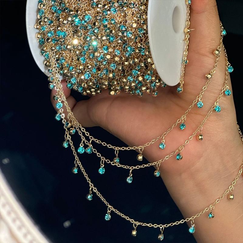 Catena Strass 10m Nappa Strass Bianco Blu Viola Rosa Rosso Catena Metallica Accessori Fai da Te Decorazione Abiti Borse Creazione Gioielli