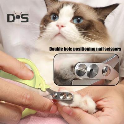 Mačacie nožnice na nechty Okrúhly otvor Ergonomické Dvojitý otvor Polohovacie čepele Potreby na starostlivosť Zastrihávač pre domáce zvieratá Nožnice pre mačky psov