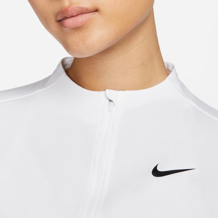 Nike Dri-Fit Solid Logo Stand Collar Long Sleeve Jacket Women Jackets White DX1492-100