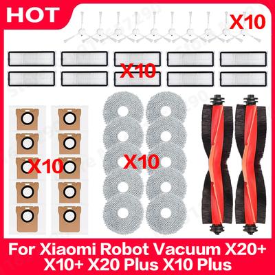 Staubbeutel für Xiaomi Roboterstaubsauger X20+ X10+ X20 Plus X10 Plus Teile Zubehör Haupt- Seitenbürste Hepa Filter Mopptuch Ersatz