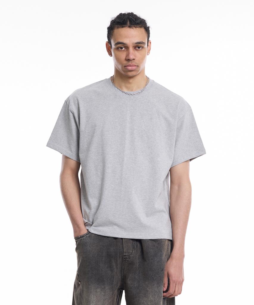 CREAM SODA LAB Tricou Standard Fit Cropped cu Mânecă Scurtă pentru Bărbați Gri