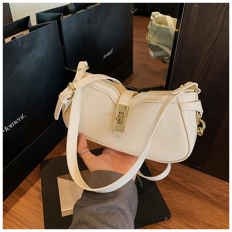 

Новая высококачественная текстура модная ретро сумка-багет на плечо, сумка-мессенджер с замком, сумка подмышку, женская сумка белый