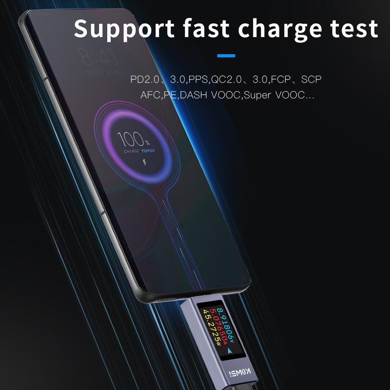 Typ-C Multifunktions-Digitalanzeige Gleichspannung Amperemeter Leistungsmesser Handy-Ladegerät Tester DC 4-30V 0-12A Batterietest