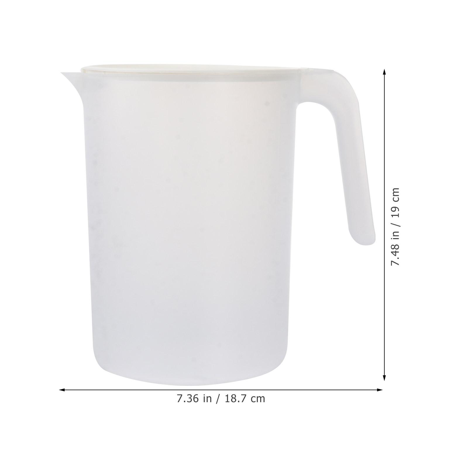 

1Pcs 2000Ml Water Pitcher with Scale Cold Kettle Heavy Duty Plastic Juice Pot Open Wide Mouth for Family Picnic Pool бежевый