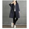 Loose Hooded Casual Trench Coat Long Sleeve Jackets Plus Size Women Autumn Winter Outerwear