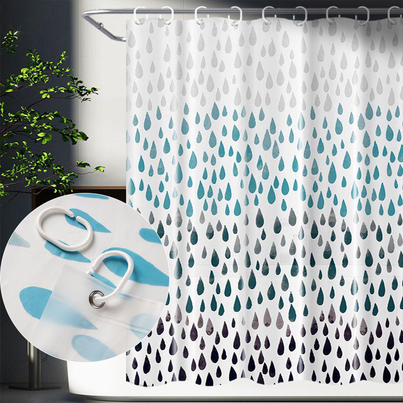 3D Printed PEVA Shower Curtain with Hooks – Thick, Waterproof, Mildew-Resistant Bathroom Partition