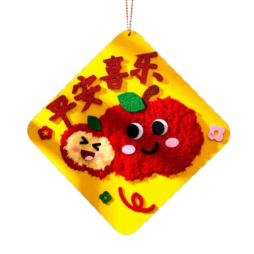 Cartoon New Year Felt Sewing Kit Chinese Style Educational Horse Year Wall Decor Hanging Handmade DIY Embroidery Kit