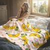 Cartoon Banana Pink Waves Flannel Blanket Perfect for Sofa Office Bed Travel Sleep Read Relax Camping Four Season Use