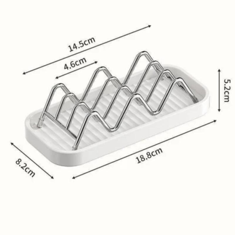 Stainless Steel Soap Rack Multi-Soap Storage With Drainage Tray Waterproof Rust-Resistant Easy
