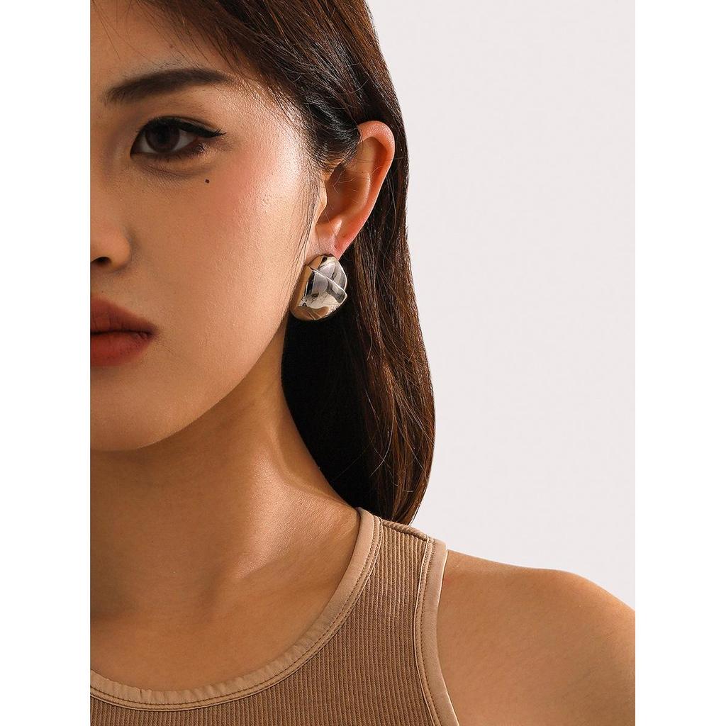 18K Gold Stainless Steel Irregular Hazelnut Earrings - Retro Style by Melaard