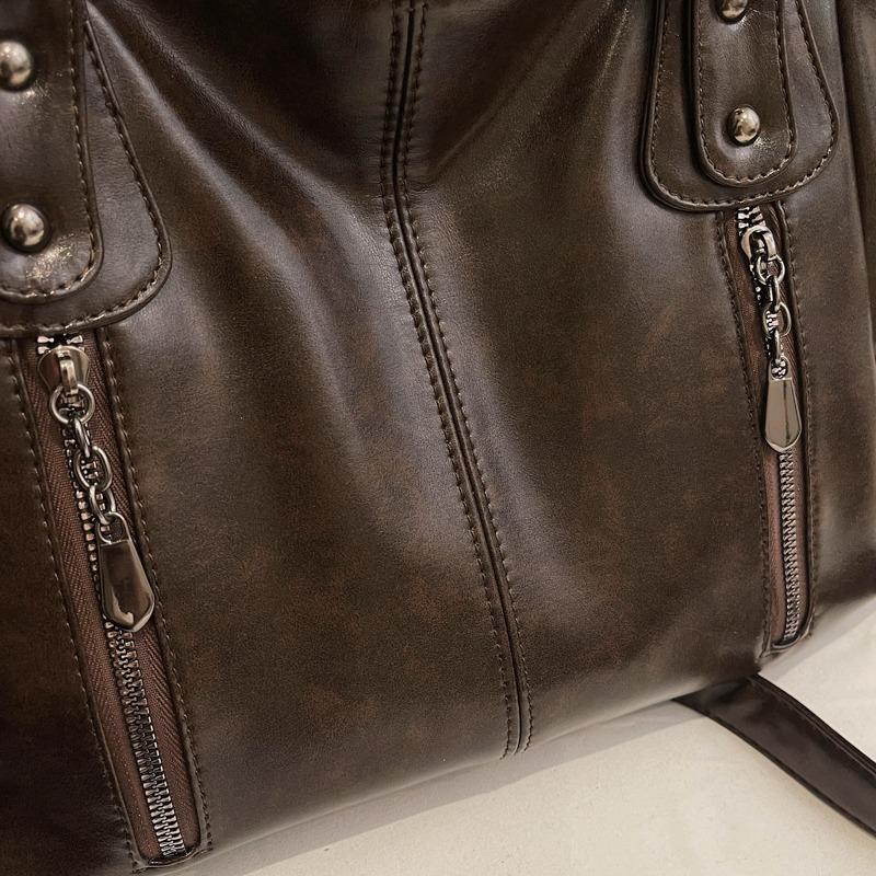 Fashion Leather Shoulder Bag for Women Multi Compartment Square Bag Retro Crossbody Bag Perfect for Shopping Daily Life and Weekend Outings