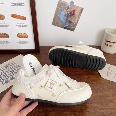 Bear Puff Little White Shoes Children's Autumn New Student Versatile Leisure Sports Women