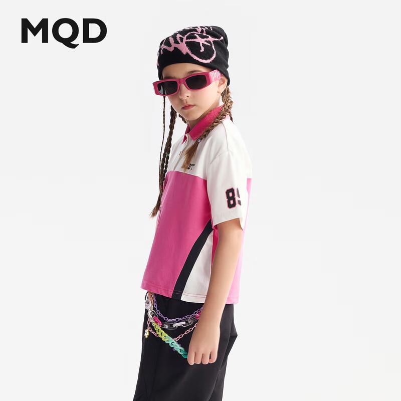 MQD Girls  Color Block Short Sleeve Polo Shirt 130
