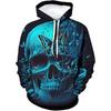 Autumn 3D Skull Printed Hoodies Fashionable Casual Sports Long Sleeved Children's Boy Hooded Sweatshirts