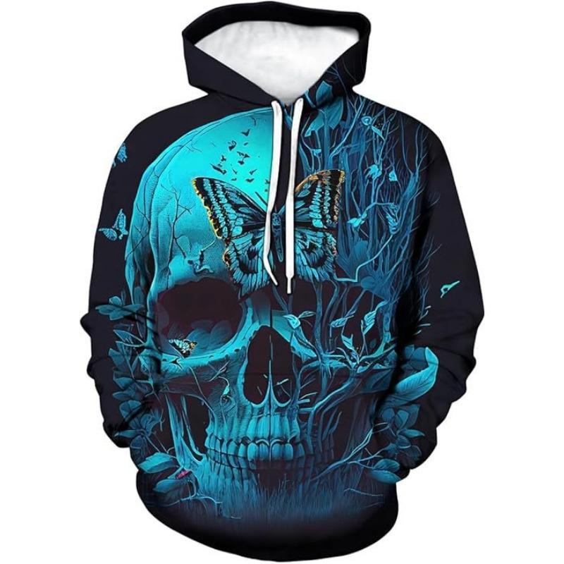 Autumn 3D Skull Printed Hoodies Fashionable Casual Sports Long Sleeved Children's Boy Hooded Sweatshirts