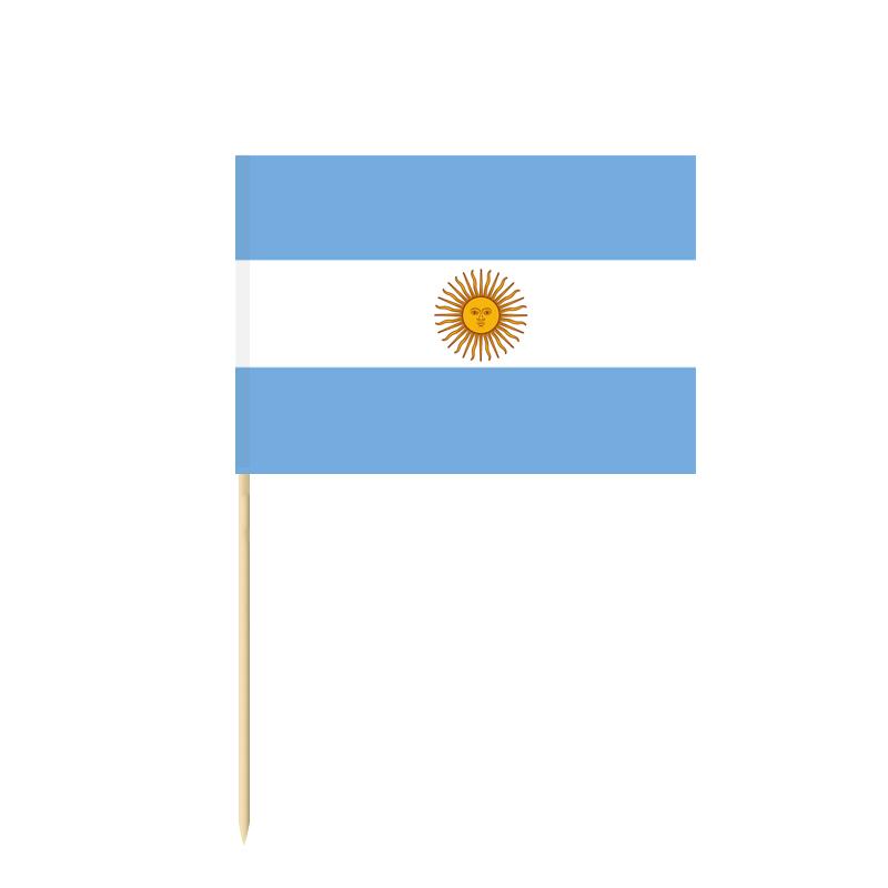 100 st Nationella flaggor Väljer olika länder Konst tandpetare Festpinnar Cupcake/kaka/paj/frukt/glass Topper dekoration