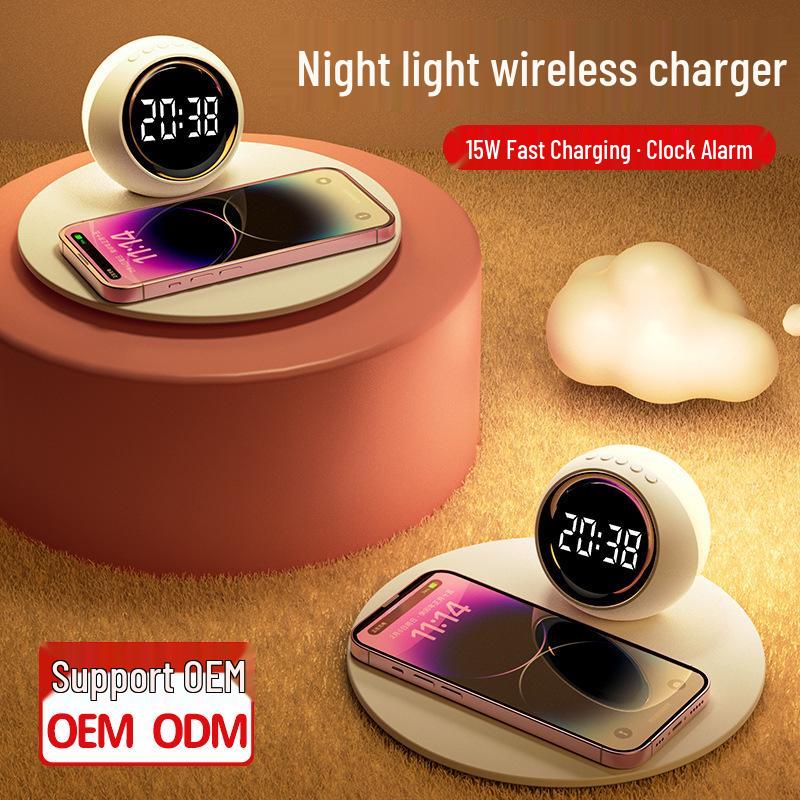 3-in-1 Wireless Charging Alarm Clock with Night Light