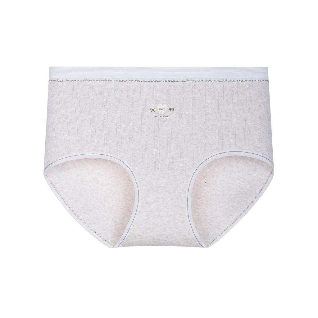 Plus Size Women's Color Yarn Cotton A Class Extended Crotch Mid Waist Briefs