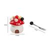 Kreatives Keramik-Pilz-Fruchtgabel-Set Exquisites Desktop-Aufbewahrungsglas Home Fruchtgabel-Aufbewahrungsbox Heimdekoration Geburtstagsgeschenk
