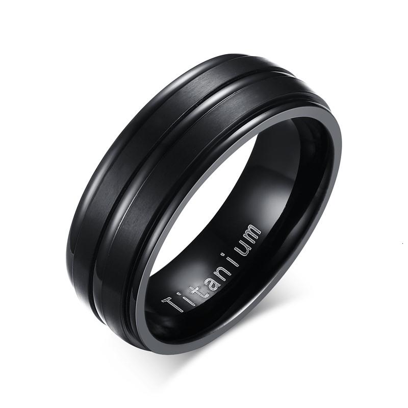 

Meaeguet Classic Black 100% Titanium Carbide Wedding Rings For Men 3 Lines 8MM Wide Engagement Anel Jewelry 8