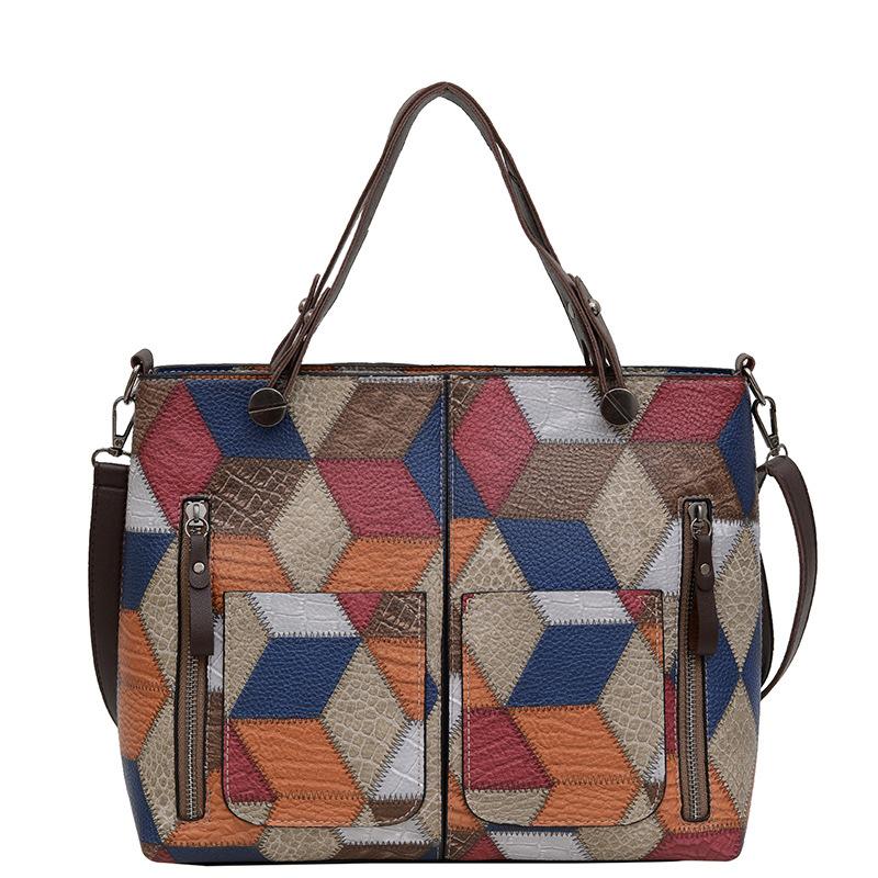 

Сумка большого объема для женщин из натуральной кожи, стираемая и сращиваемая, 2024, новый уличный тренд, модная одноплечевая переносная косая женская сумка бордовый