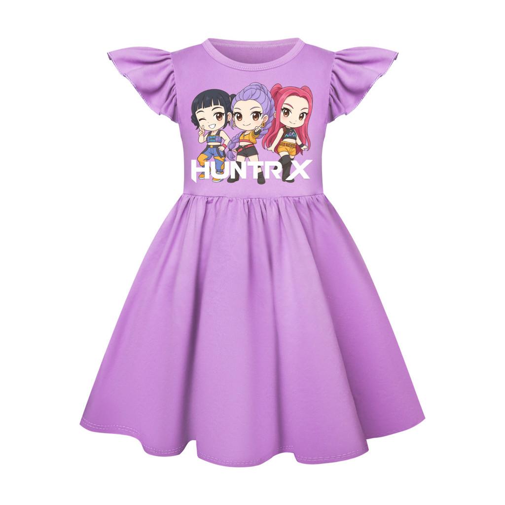 5015 Kids Girls Mira Zoey Rumi Printed Ruffle Short Sleeves Casual Dress