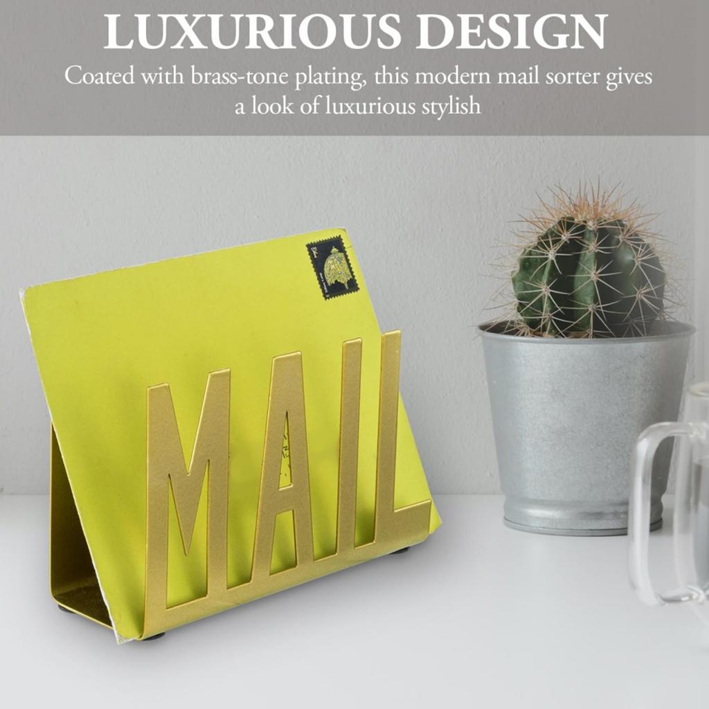 Elegantní železný třídič pošty Kovový výřez Stolní organizér na obálky Efektivní stojan na ukládání dokumentů pro domácnost nebo kancelář