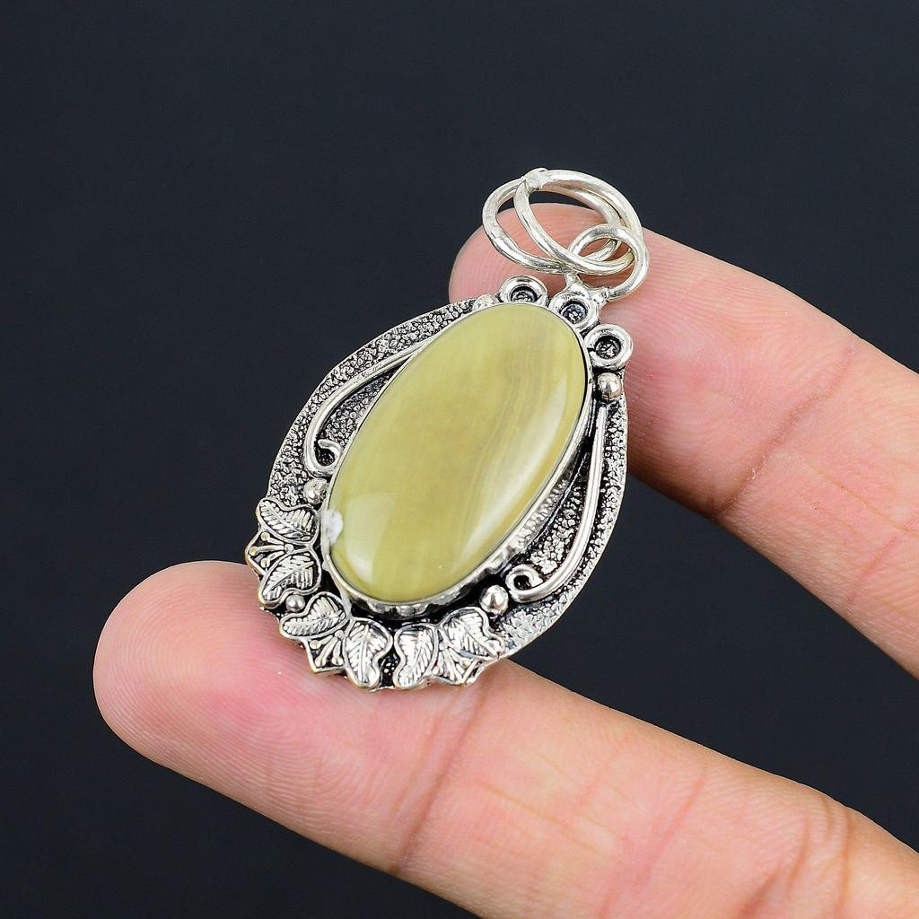 Sisters Day Deal Oval Polychrome Jasper Gemstone Sterling Silver Wife Pendant